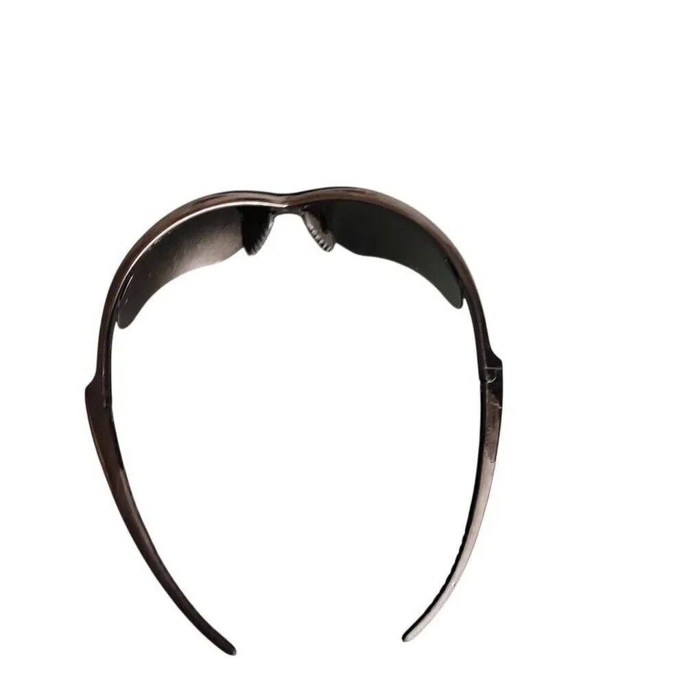 Nemesis Polished Black Gray Lens Sport Wrap Mens Biker Safety Sunglasses